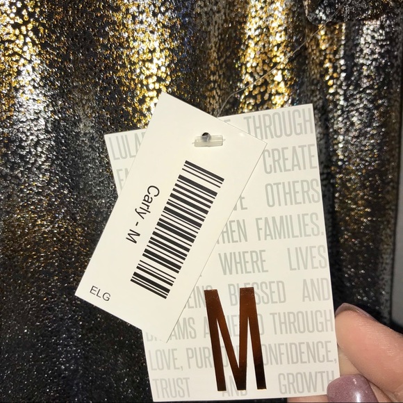 LULAROE Carly Elegant Gold Shiny Dress Medium - Picture 5 of 6